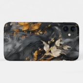 Elegantes, Schwarz-weißes, florierendes Muster Case-Mate iPhone Hülle (Rückseite (Horizontal))