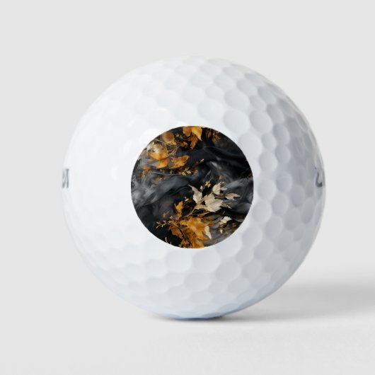 Elegantes, Schwarz-weißes, florierendes Muster Golfball (Vorderseite)