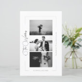 Elegantes Schwarz-weißes Foto Collage Wedding Prog (Stehend Vorderseite)