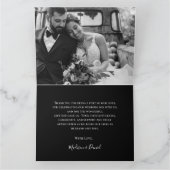 Elegantes Schwarz-weißes Foto Dankeskarte (Innenseite)