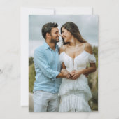 Elegantes Schwarz-weißes Foto Monogram Wappen Wedd Einladung (Rückseite)