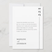 Elegantes Schwarz-weißes Foto-Overlay Dankeskarte (Rückseite)