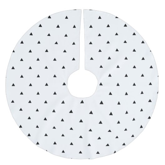 Elegantes Schwarz-weißes geometrisches Muster | Dr Polyester Weihnachtsbaumdecke (Vorderseite)