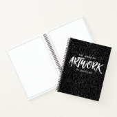 Elegantes Schwarz-weißes Glitzer Artist Sketchbook Notizblock (Innenseite)