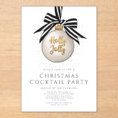 Elegantes Schwarz-weißes Gold Cocktail Party Acryleinladungen (Vorderseite)