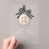 Elegantes Schwarz-weißes Gold Cocktail Party Acryleinladungen (Insitu (Handheld))