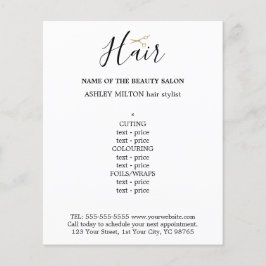 Elegantes Schwarz-weißes "Golden Scissors Hair Men Flyer