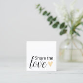 Elegantes Schwarz-weißes Goldenes Herz Beauty Salo Empfehlungskarte (Stehend Vorderseite)