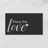 Elegantes Schwarz-weißes Goldenes Herz Beauty Salo Empfehlungskarte (Vorderseite)