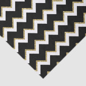 elegantes Schwarz-weißes Goldgewebe, Zickzack Seidenpapier (Ausschnitt)