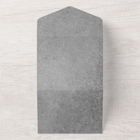 Elegantes Schwarz-weißes Grau auf einer Hochzeit All In One Einladung (Außenbereich)