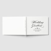 Elegantes Schwarz-weißes Hochzeitmongramm Gästebuch (Voll)