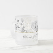 Elegantes Schwarz-weißes Hochzeitsgeschenk Mattglastasse (Vorderseite Links)