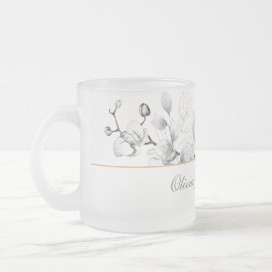 Elegantes Schwarz-weißes Hochzeitsgeschenk Mattglastasse (Links)