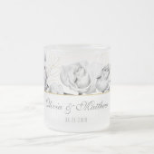 Elegantes Schwarz-weißes Hochzeitsgeschenk Mattglastasse (Mittel)