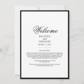 Elegantes Schwarz-weißes Hochzeitsprogramm (Vorderseite)