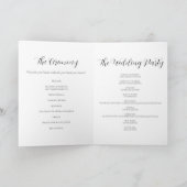 Elegantes schwarz-weißes Hochzeitsprogramm Programm (Innenseite)