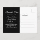 Elegantes Schwarz-weißes Hochzeitsszenario-Foto Sa Ankündigungspostkarte (Rückseite)