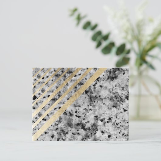 Elegantes, Schwarz-weißes Imitat Goldstreifen aus Postkarte (Stehend Vorderseite)