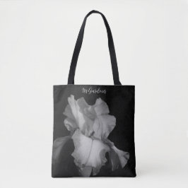 Elegantes Schwarz-weißes Iris Foto Personalisiert Tasche