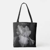 Elegantes Schwarz-weißes Iris Foto Personalisiert Tasche (Rückseite)