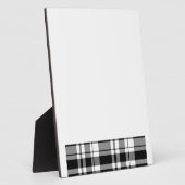 elegantes, Schwarz-weißes kariertes Muster Fotoplatte (Seite)
