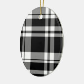 elegantes, Schwarz-weißes kariertes Muster Keramikornament (Links)