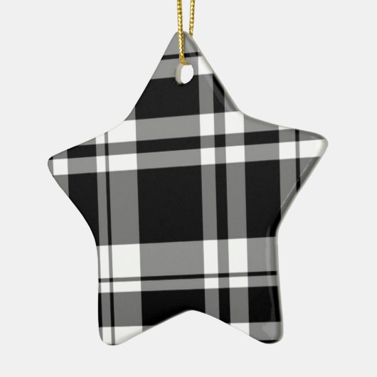 elegantes, Schwarz-weißes kariertes Muster Keramikornament (Links)