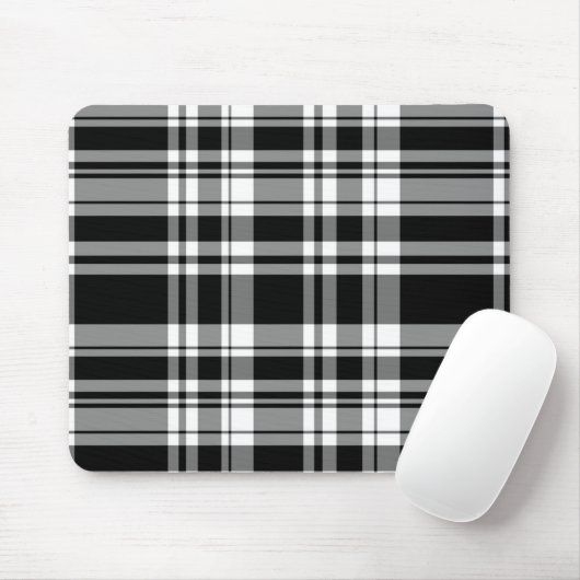 elegantes, Schwarz-weißes kariertes Muster Mousepad (Mit Mouse)