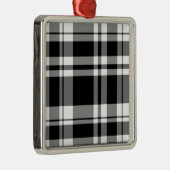 elegantes, Schwarz-weißes kariertes Muster Ornament Aus Metall (Rechts)