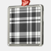 elegantes, Schwarz-weißes kariertes Muster Ornament Aus Metall (Links)