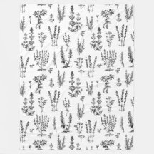 Elegantes Schwarz-weißes Kräutergartenmuster