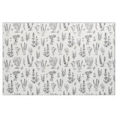 Elegantes Schwarz-weißes Kräutergartenmuster Stoff (Yard (91,4 cm))