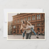 Elegantes Schwarz-weißes Line Art Wedding Foto Save The Date (Rückseite)