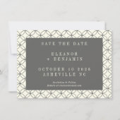 Elegantes Schwarz-weißes Line Art Wedding Foto Save The Date (Vorderseite)