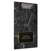 Elegantes Schwarz-weißes Marmormuster beruflich Klemmbrett (Rechts)