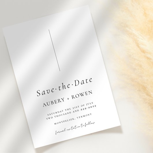 Elegantes Schwarz-weißes Minimalistisches Foto Save The Date