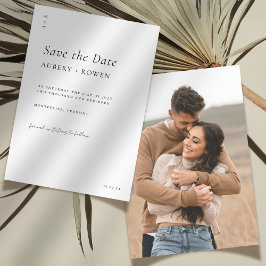 Elegantes Schwarz-weißes Minimalistisches Hochzeit Save The Date