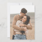 Elegantes Schwarz-weißes Minimalistisches Hochzeit Save The Date (Rückseite)