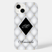 Elegantes Schwarz-weißes Monogramm Case-Mate iPhone Hülle (Rückseite)