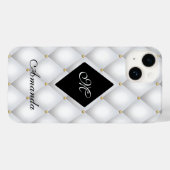 Elegantes Schwarz-weißes Monogramm Case-Mate iPhone Hülle (Rückseite (Horizontal))