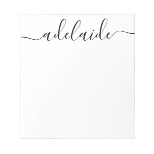Elegantes Schwarz-weißes Monogramm für moderne Chi Notizblock
