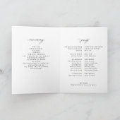 Elegantes schwarz-weißes Monogramm zur Hochzeit Programm (Innenseite)