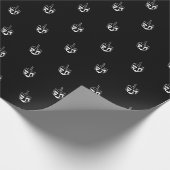 Elegantes schwarz-weißes Muster Hanukkah Geschenkpapier (Ecke)