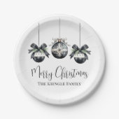 Elegantes Schwarz-weißes Party Pappteller (Vorderseite)