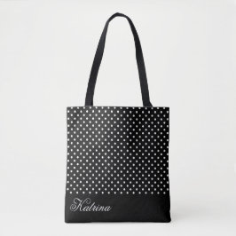 Elegantes Schwarz-weißes Polka-Muster Tasche