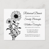 Elegantes Schwarz-weißes Probe-Dinner Einladungspostkarte (Vorderseite)