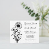 Elegantes Schwarz-weißes Probe-Dinner Einladungspostkarte (Stehend Vorderseite)