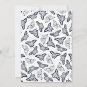 Elegantes Schwarz-weißes Schmetterlingsdesign Einladung (Rückseite)