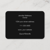 Elegantes Schwarz-weißes Script 3 Foto Makeup Visitenkarte (Rückseite)